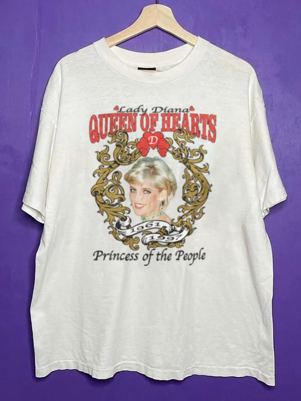 Vintage Lady Diana Queen of Hearts Memorial Princess of The People Unisex Shirt